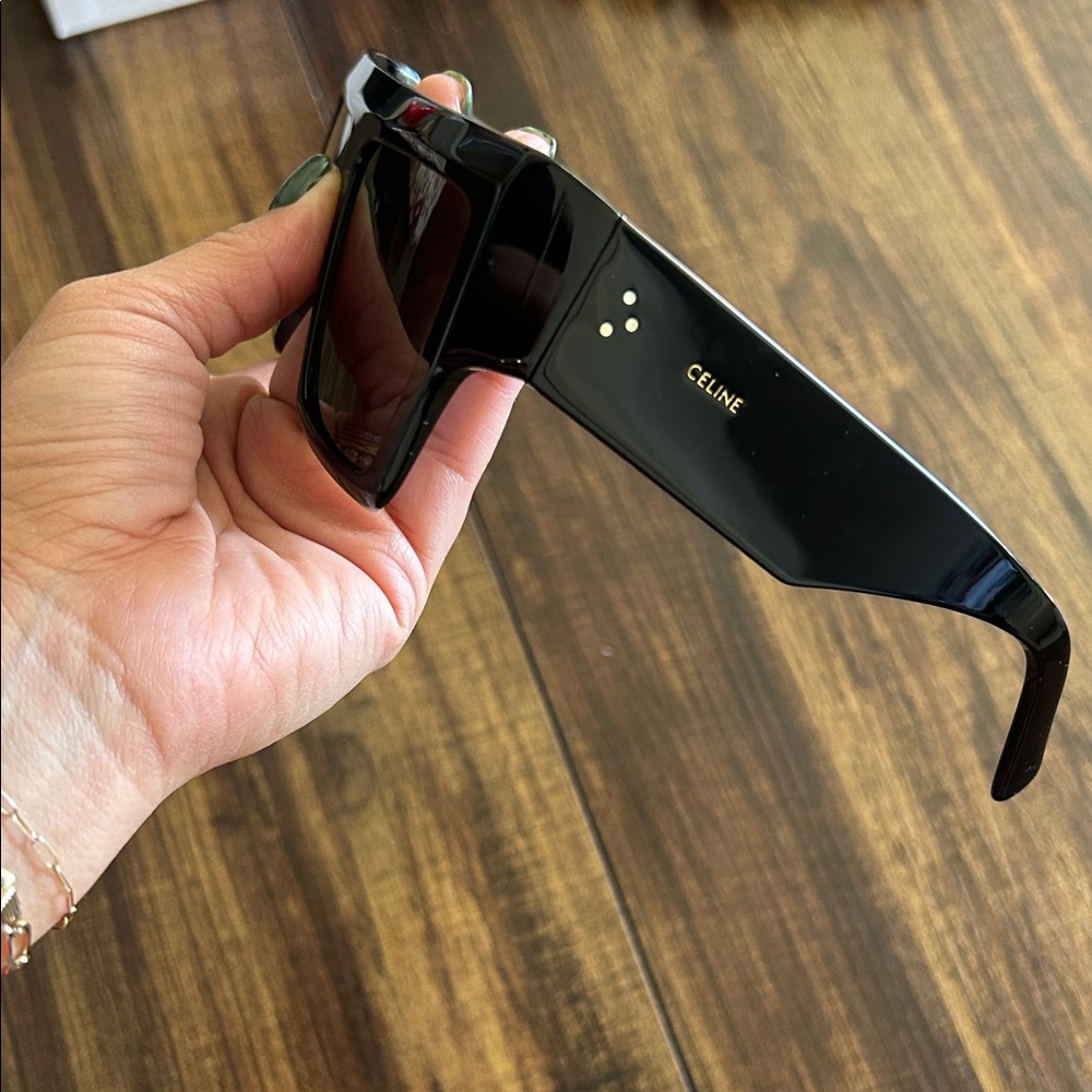 Celine Bold Black Rectangular Sunglasses - image 7